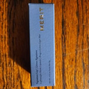 MERIT Signature Lip in POWER cool red matte lipstick